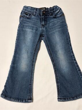 Jordache Flare Girls 3T Jeans With Faded‎ Denim snap and zip close, Discontinued